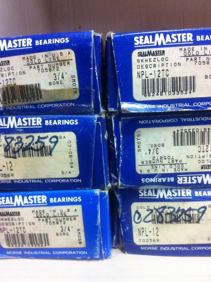 SEALMASTER BEARING 씰마스터베어링 MADE IN USA NPL12TC PART NUMBER705872 3/4
