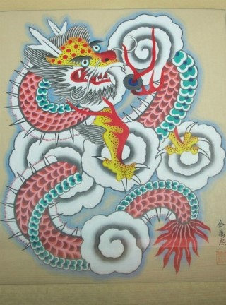 민화展 운룡도 용(龍) 운룡도 -기린.봉황, 거북이와 함께 사령(四靈)으로 상서로운 동물 : 네이버 블로그
