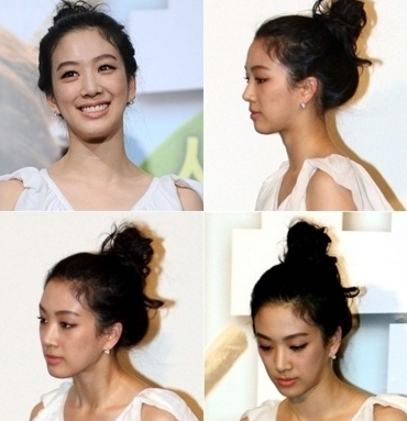 똥머리 이미지