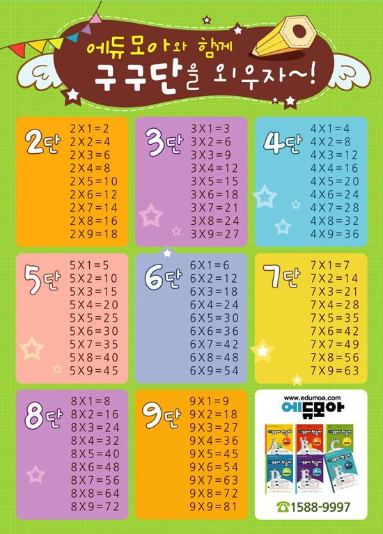 구구단표 프린트용(9단.19단) & 구구단송 듣기 퍼가세요~ : 네이버 블로그