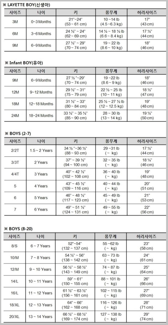 폴로직구에 도움되는 폴로사이즈표!! : 네이버 블로그