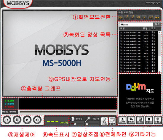 모비시스 MS-5000H 뷰어설명(분석프로그램,MOBISYS,사용방법,2채널블랙박스,뷰설명) : 네이버 블로그