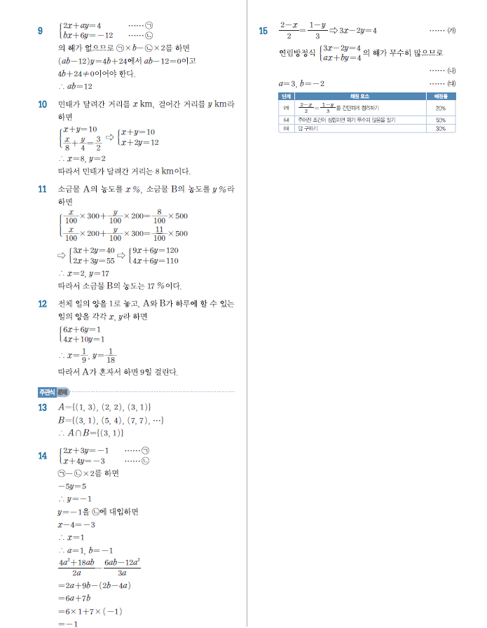 [알찬기출문제집 중2-1답지수학] 중2-1 문제집의 정답과 해설 : 네이버 블로그