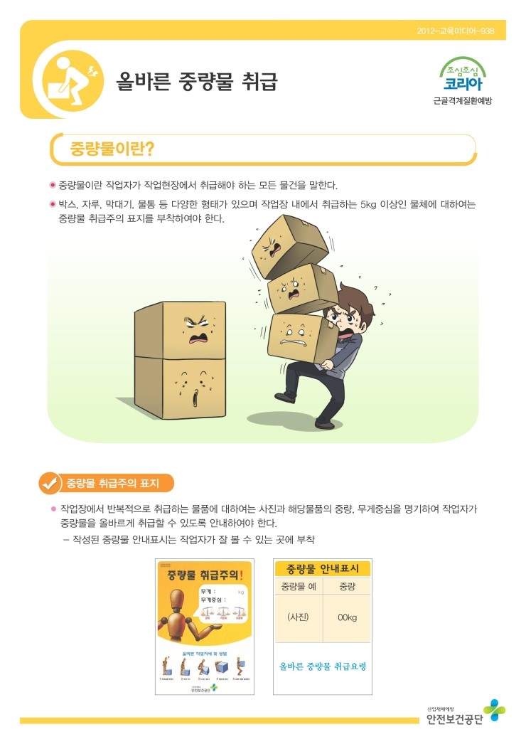 올바른 중량물 취급 : 네이버 블로그