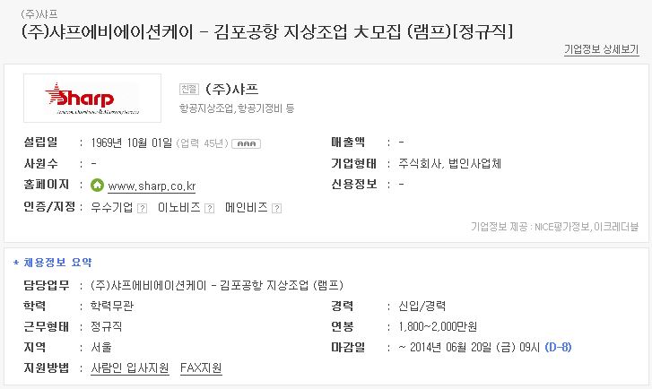 (주)샤프에비에이션케이 이미지