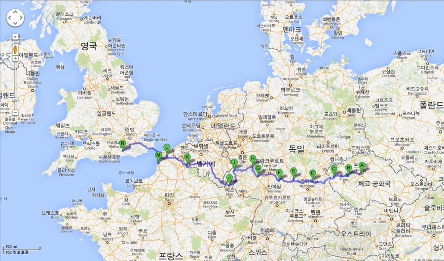 한국 영국 자전거 횡단
