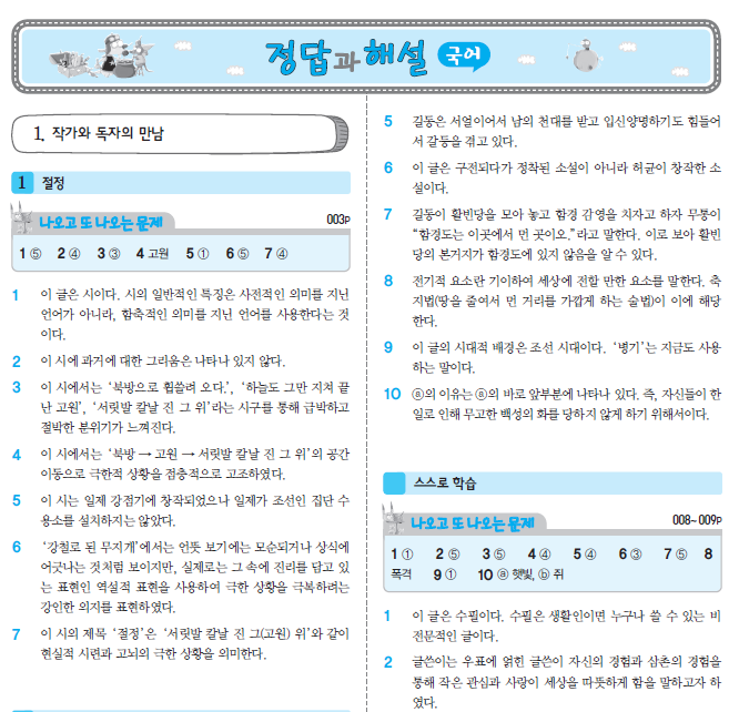 알찬기출문제집 중2학년 2학기 국어 교학사의 중간 시험 답지! : 네이버 블로그
