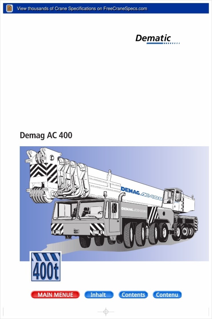 Demag AC 400 - 400톤 크레인 제원 : 네이버 블로그