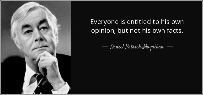 객관적 사실의 중요성을 강조한 Daniel Patrick Moynihan 인용 이미지