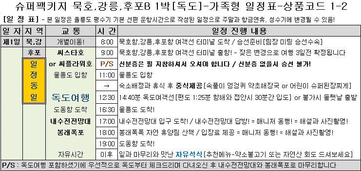 울릉스타투어 이미지