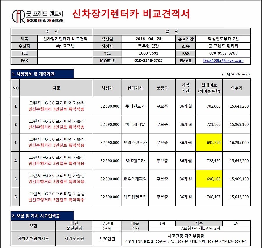 프리미엄렌트카 이미지