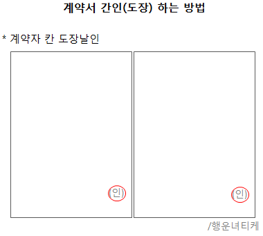 [업무 TIP] 계약서 도장 및 간인 찍는 방법에 대하여 : 네이버 블로그