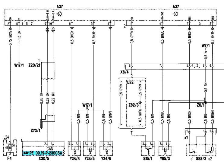 벤츠 S600L (W220) 공압펌프(A37) 회로도 PSE wire diagram (6693) 네이버
