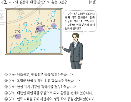 31회 한국사능력검정시험 고급 해설 42번 : 서간도, 북간도, 연해주의 민족운동 역사 : 네이버 블로그