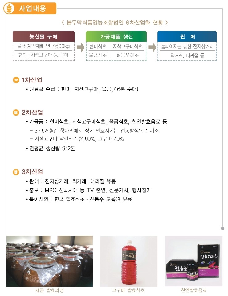 붙두막식품영농조합법인 이미지