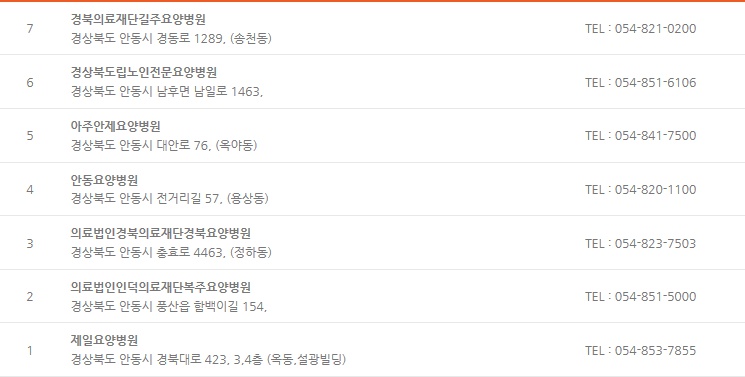 경상북도립안동노인전문요양병원 이미지