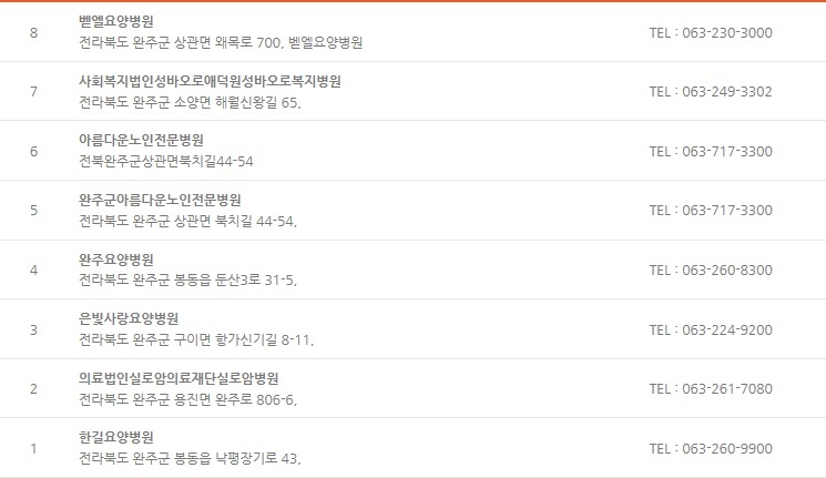 완주군 아름다운 노인전문병원 이미지