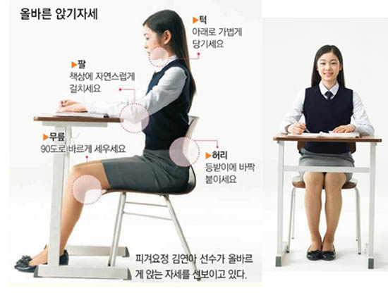 바른자세 이미지