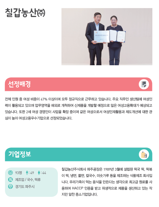 칠갑농산(주) 이미지