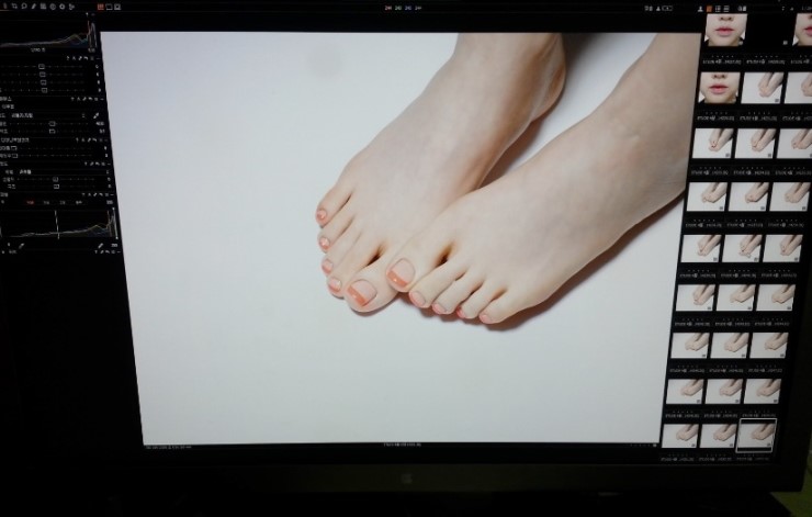 발모델, 에뛰드 하우스 페디큐어 촬영 : 네이버 블로그
