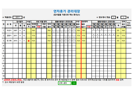 연차휴가·수당계산기(엑셀) 3차 업그레이드: 全자동으로 : 네이버 블로그 연차휴가·수당계산기(엑셀) 3차 업그레이드: 全자동으로 : 네이버 블로그