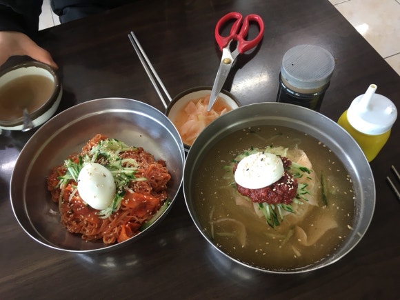 장수밀면 이미지