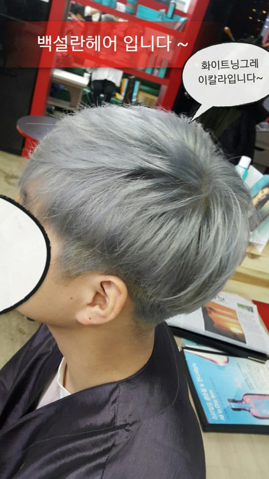 화이트헤어칼라 이미지