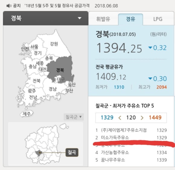 칠곡현대주유소 이미지