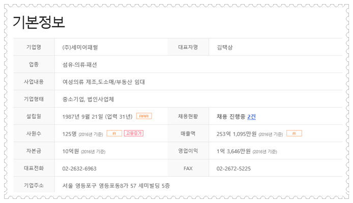 세미어패럴주 이미지