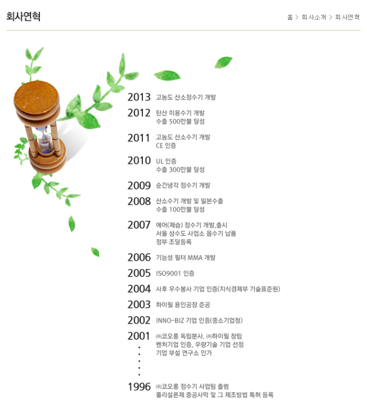 코오롱하이필정수기 이미지