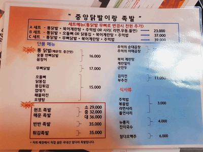 중앙닭발 이미지