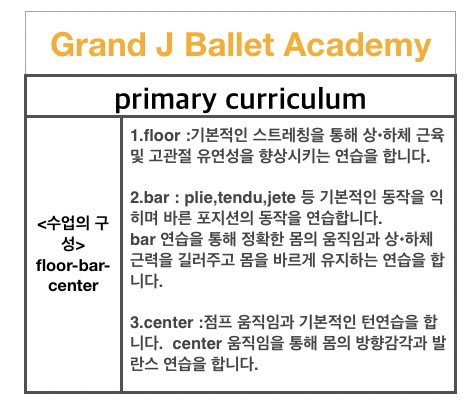 그랑J발레무용학원 이미지