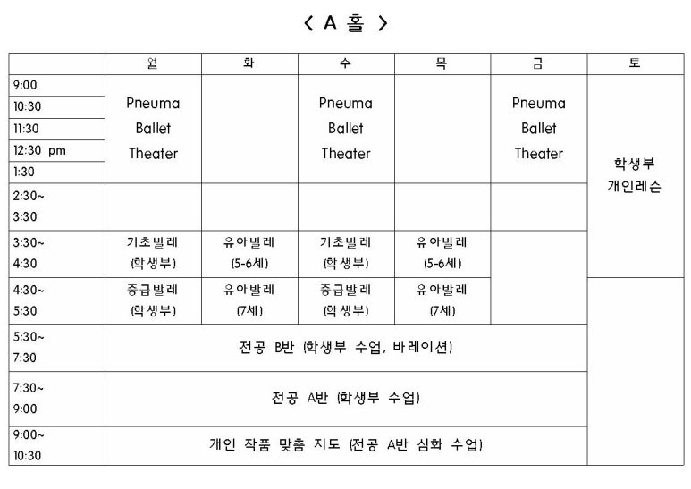 프뉴마발레학원 이미지