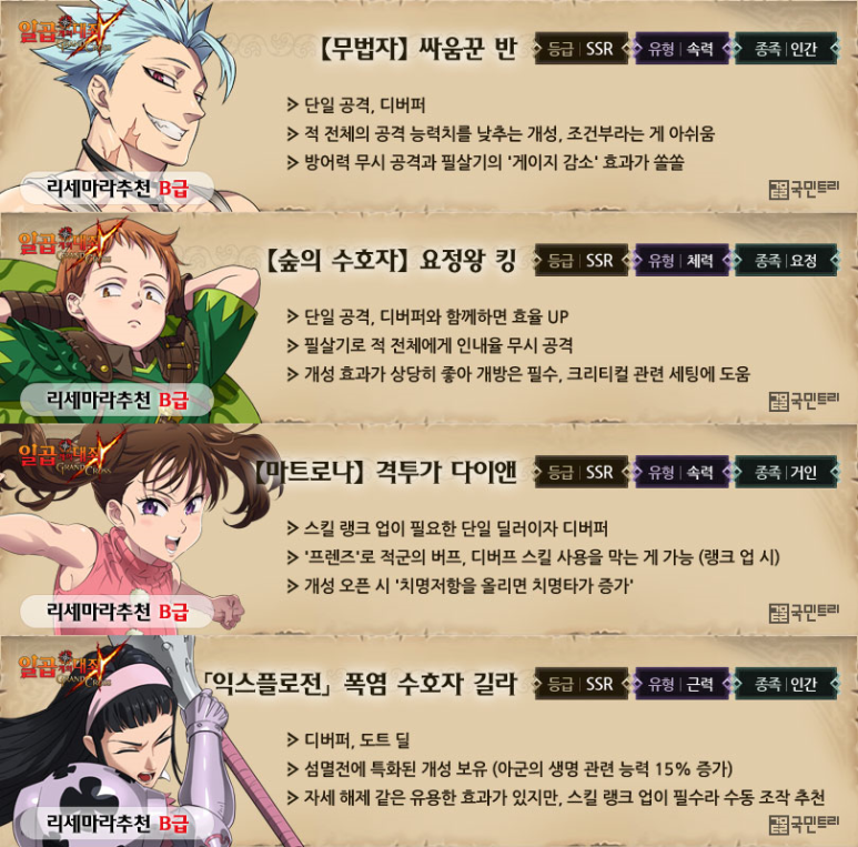일곱개의대죄 리세마라 하는법 공략법 리세마라 등급표 공략 종결 네이버 블로그
