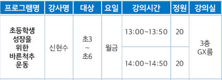 바른 척추 운동 센터 이미지