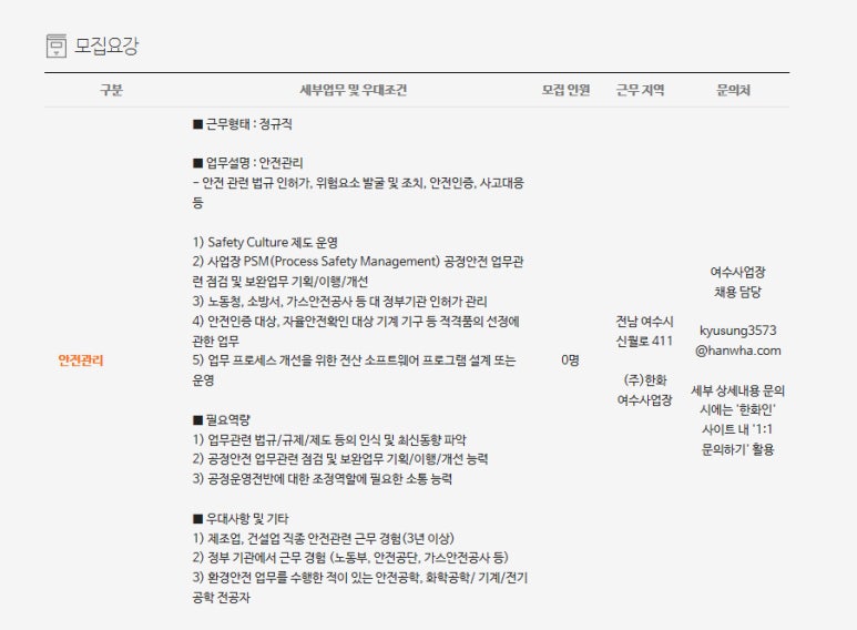 (주)한화방산 여수사업장 이미지
