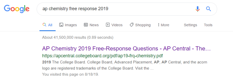 AP 화학 (Chemistry) 2019 FRQ 1번 해설 관련 이미지 1