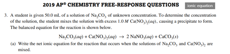 AP 화학(Chemistry) 2019 FRQ 3번 문제 푸는 방법 관련 이미지 1