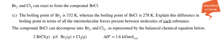 AP 화학(Chemistry) 2019년도 FRQ 2번 해설 입니다. 관련 이미지 1