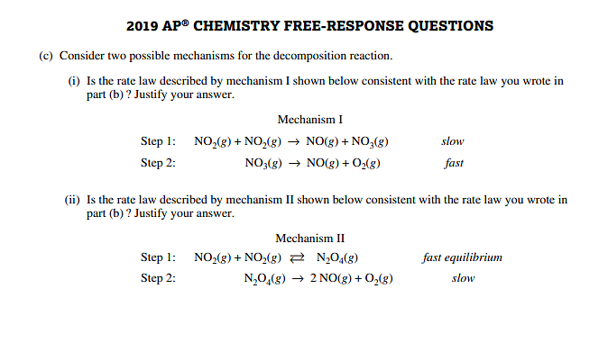 AP 화학(Chemistry) 2019 FRQ 5번, 6번 문제 푸는 방법 관련 이미지 1