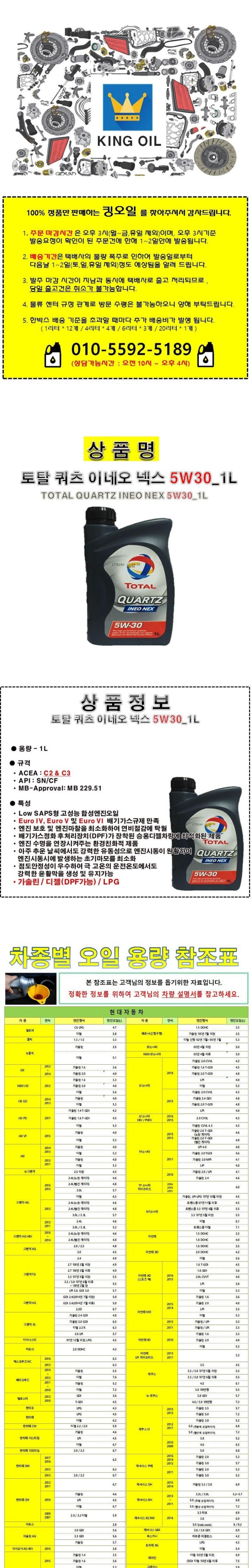에스오일 토탈쿼츠 이네오넥스 5W30 겸용 엔진오일, 1개, 쿼츠 INEO NEX 5W30_1L : 네이버 블로그