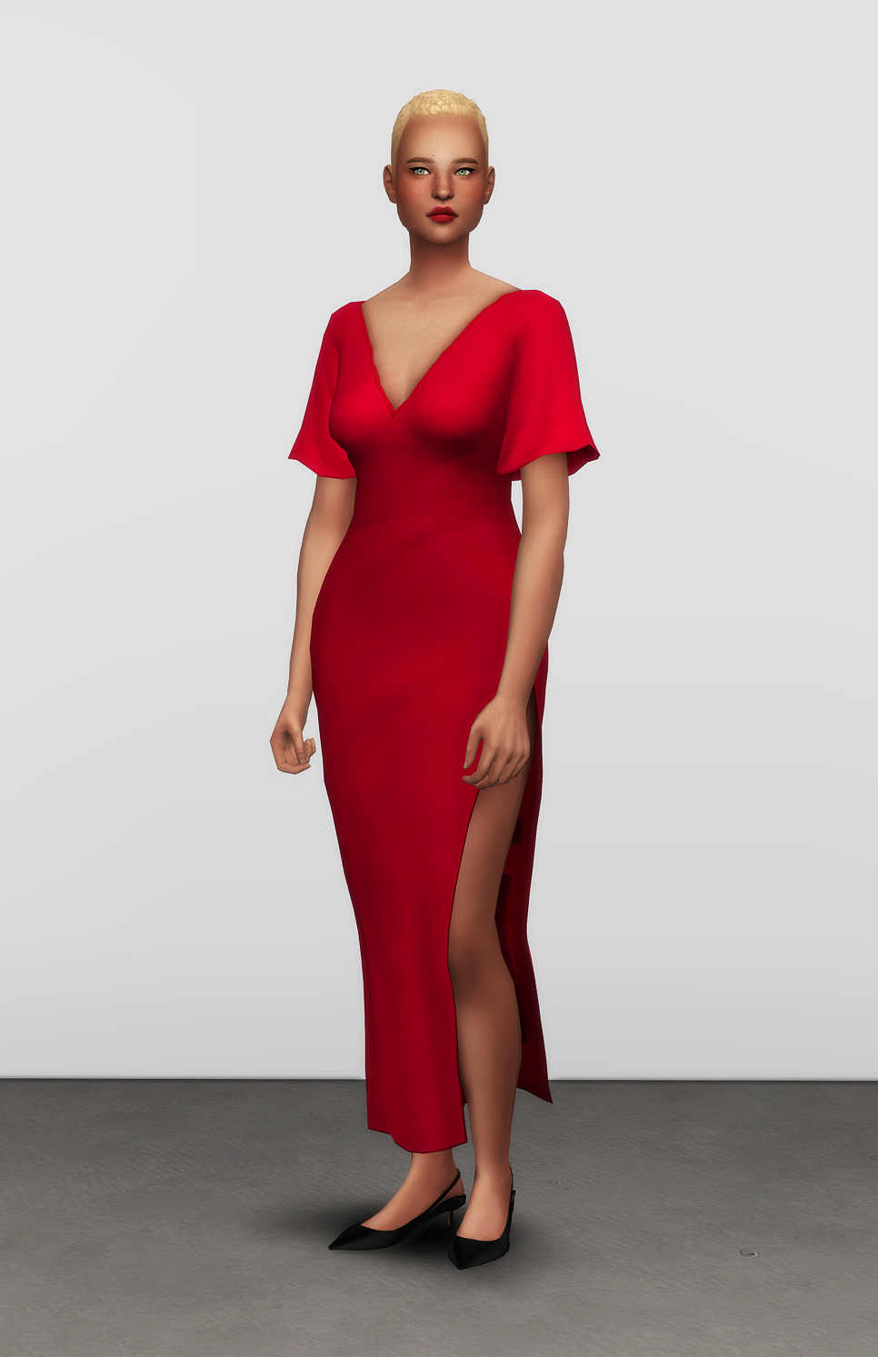 v shape gown