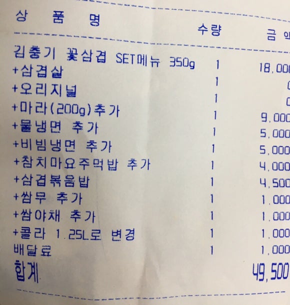 김충기 꽃삼겹 이미지