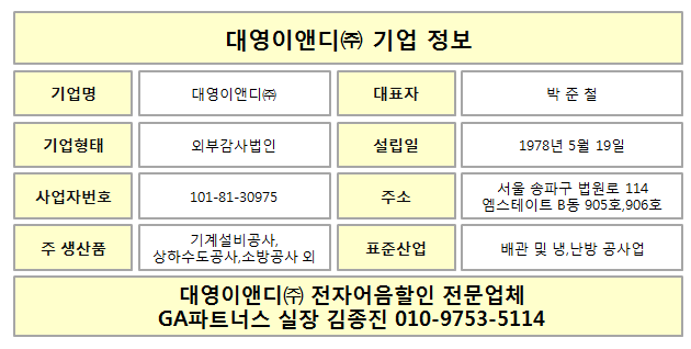 (주)대영이앤디 이미지