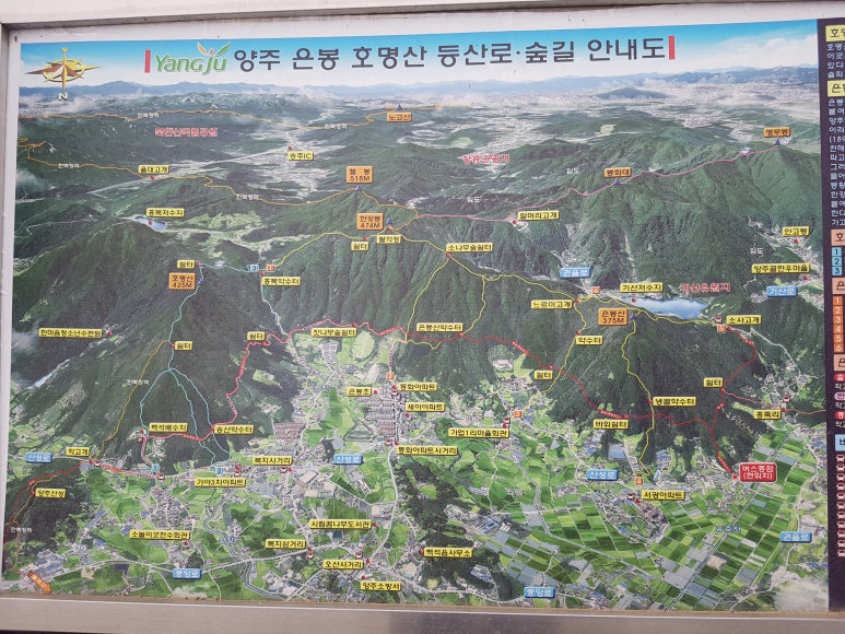 은봉 호명산 안내도 이미지