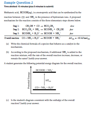 AP chemistry(화학) 2020년 sample 답안지 / AP chemistry 2020 sample answers 관련 이미지 1