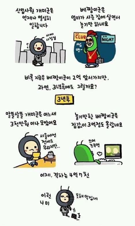 개미와 베짱이 이미지