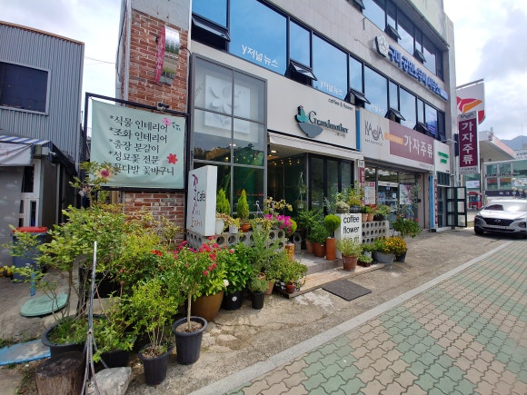 꽃길,커피랑 이미지
