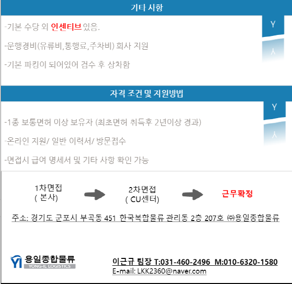 (주)용일종합물류 이미지