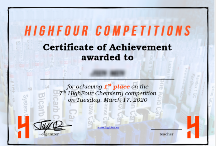 화학 Highfour competitions 우승과 미국 대학 학비(southwestern university - Pharmacy) 관련 이미지 1